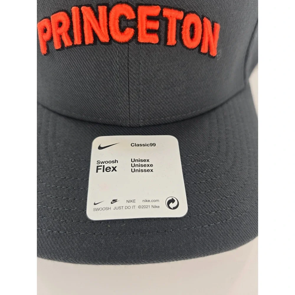 Nike Princeton Tigers Hat Unisex OSFM Gray Classic99 Stretch Dri-Fit Swoosh Flex